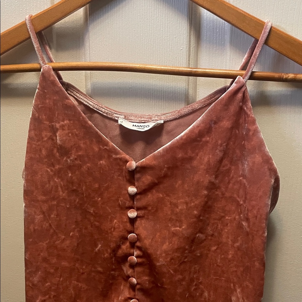 Mango Women's Rose Velvet Camisole - Picture 2 of 3